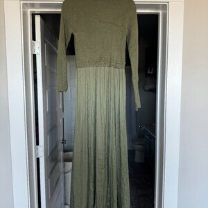 The Thea Twofer Sweater Dress - Olive